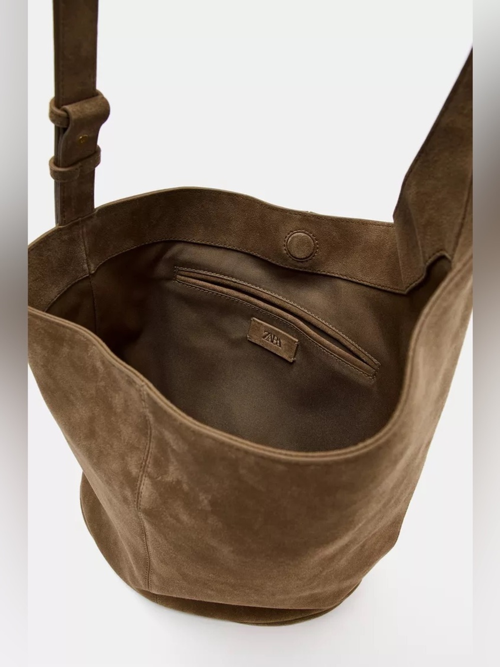 ZARA ASYMMETRIC LEATHER BUCKET BAG - Picture 5 of 9